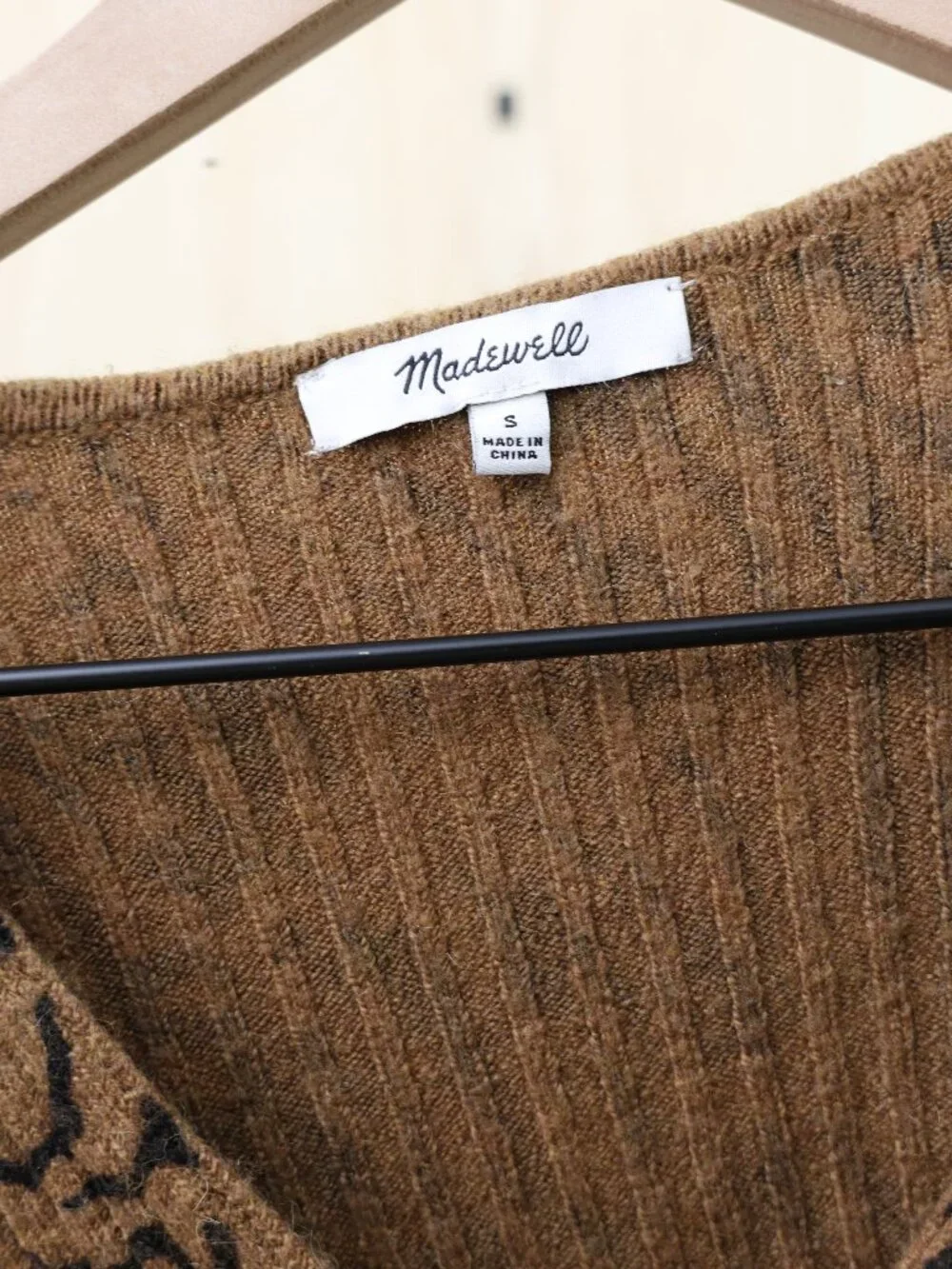 Madewell Tigerized Cameron Ribbed Cardigan Sweater in Coziest Yarn Small - Picture 4 of 4